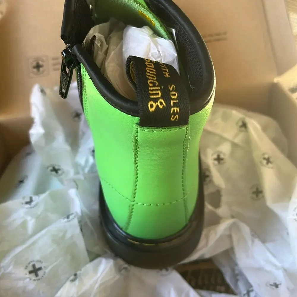 Dr. Martens Delaney T Lamper Slime Green Lace Up Boots 20669309 Size US 4 EU36
